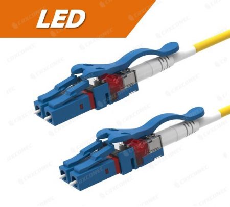 LC to LC Single Mode OS2 Duplex Optic Cord LSZH with LED Self-Tracking 2M - Self-Tracking Single Mode Fiber LC Patch Cord.